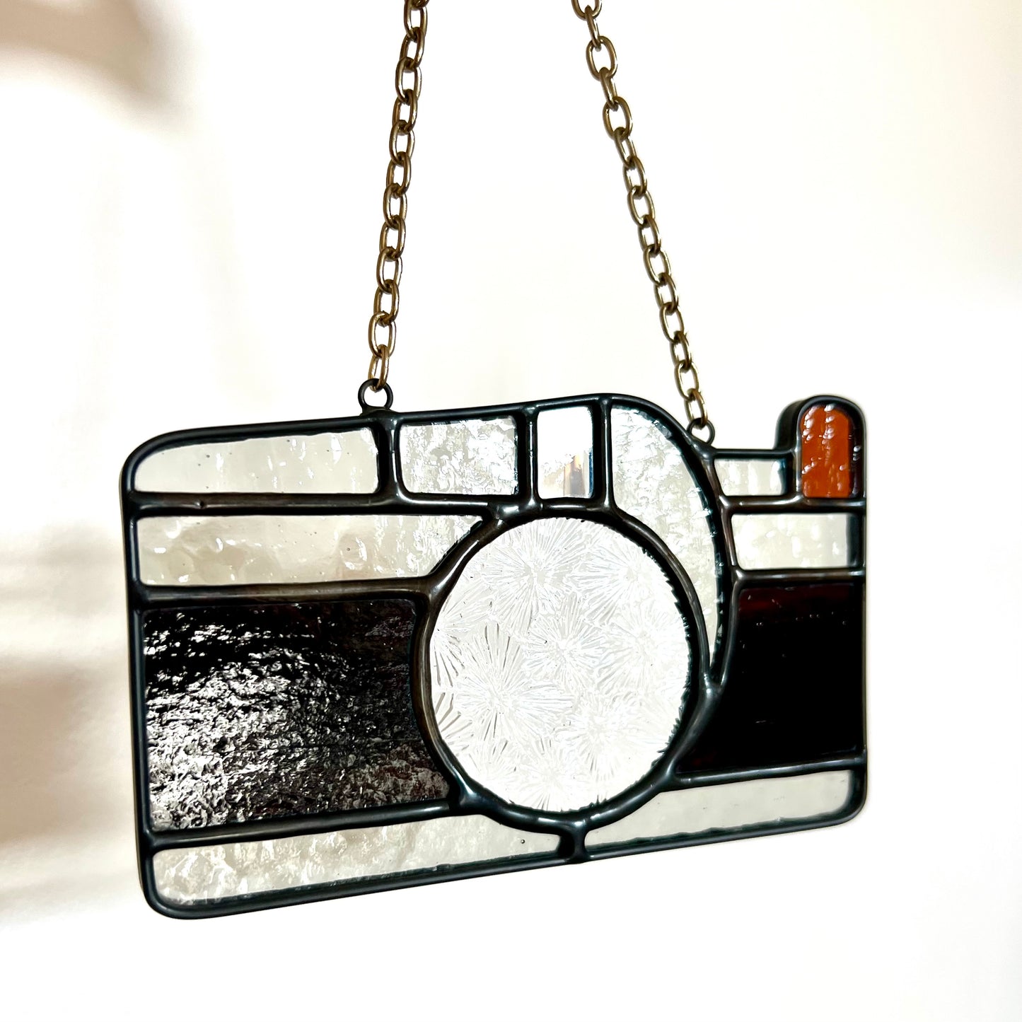 Stained Glass Camera - Brass Chain/Dark Brown